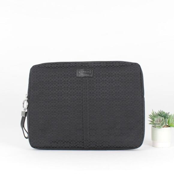 Coach Black Signature Laptop Case - Picture 1 of 7